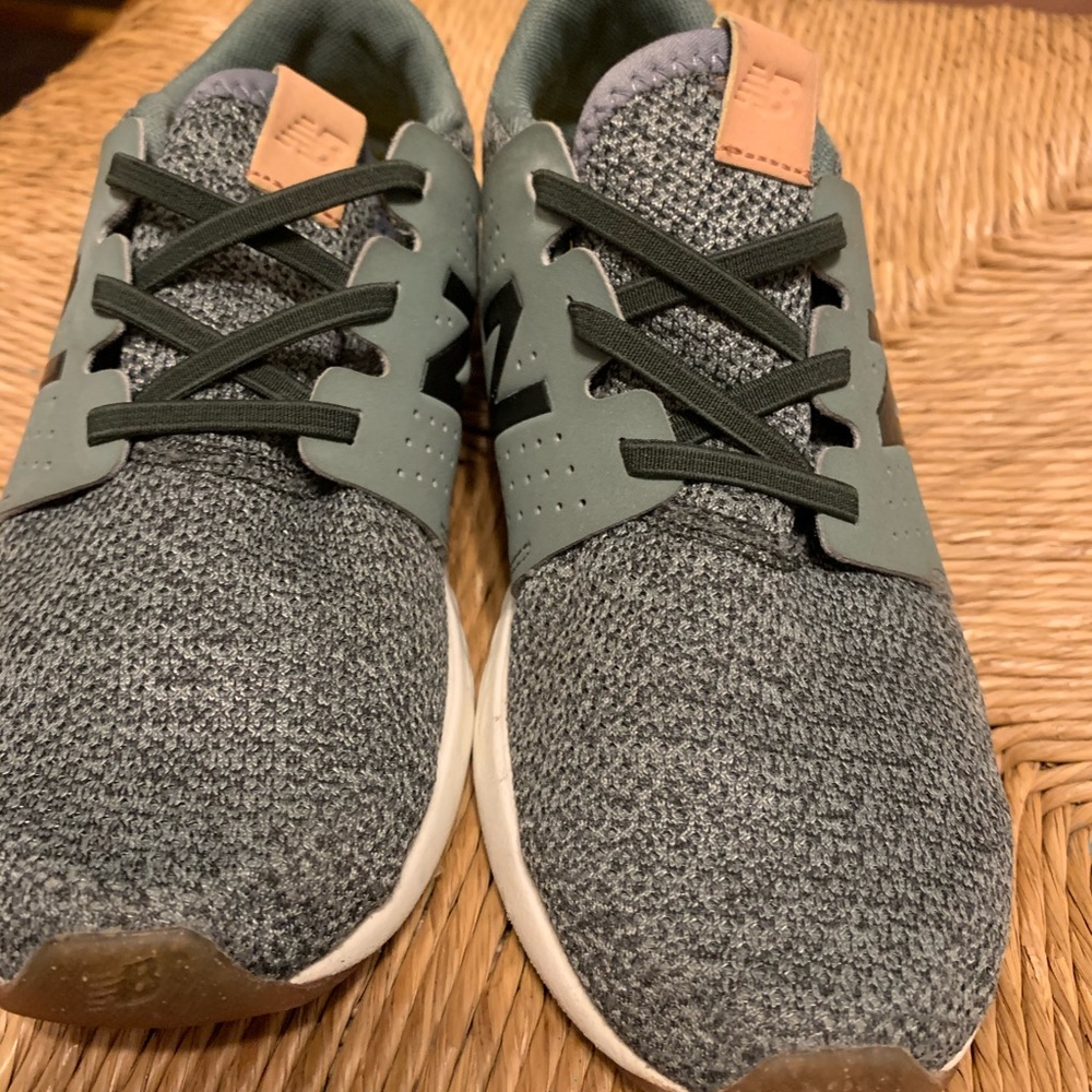 Boys New Balance green slip on sneakers size 3.5